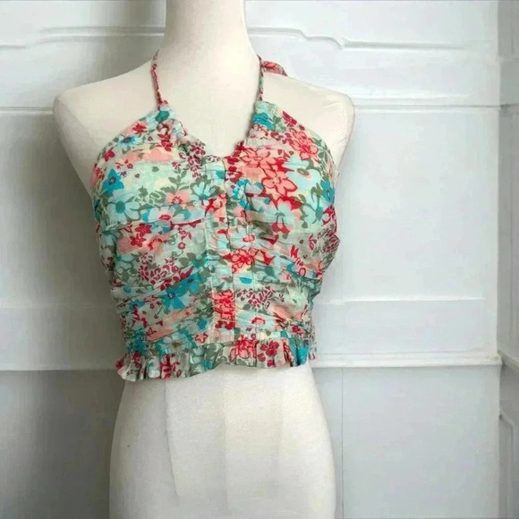 American eagle  floral boho cropped top S - Picture 2 of 5